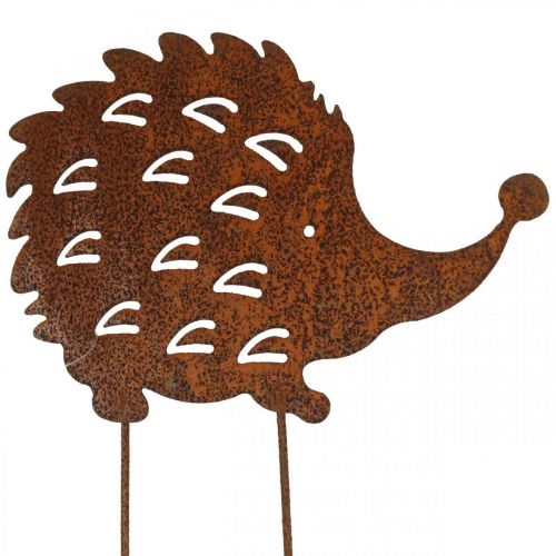 Product Garden stake hedgehog rust patina decorative bed stake 20cm