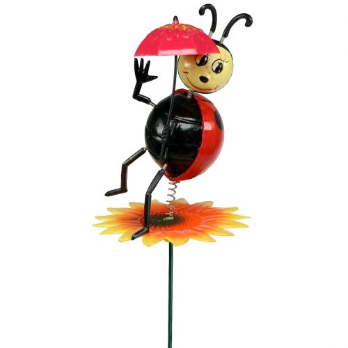 Floristik24 Garden plug Ladybug with umbrella on the bar 74cm