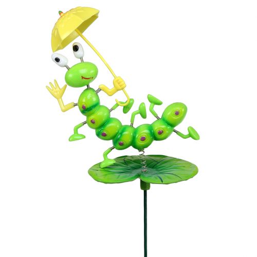 Floristik24 Garden plug caterpillar with umbrella on the rod 74cm