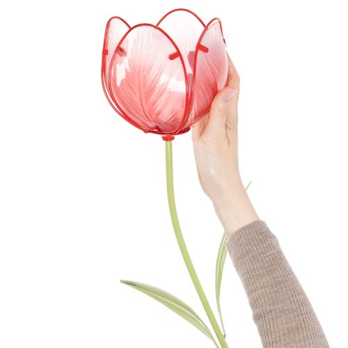 Product Glass Tulip Garden Stake - Beautiful Decoration for Garden and Balcony, 94cm