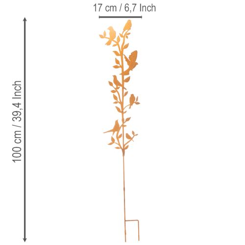 Metal Garden Stake with Bird Motif, 100cm | Floristik24.co.uk