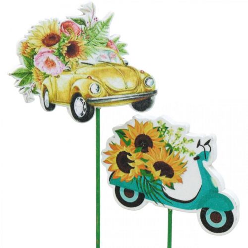 Product Garden stake car, gift decoration driving license L24/24.5cm 16pcs