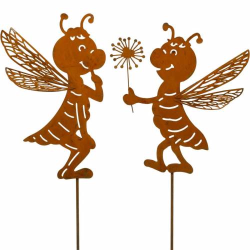 Floristik24 Garden plug bee stainless steel garden decoration spring decoration 2pcs