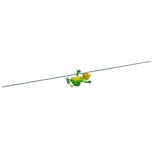 Floristik24 Garden Stake Frog King with Metal Spring Green, Yellow, Golden H68.5cm