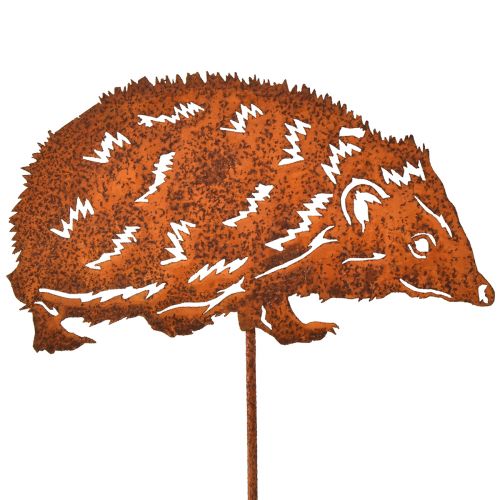 Product Garden Stake Hedgehog Metal Rust Autumn 15x8cm 4 Pcs