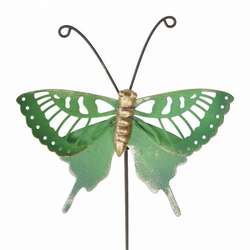 Product Garden Stake Metal Butterfly Green Gold 12x10/46cm