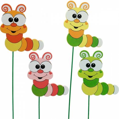 Floristik24 Garden plug caterpillar flower plug spring decoration summer decoration 16 pieces