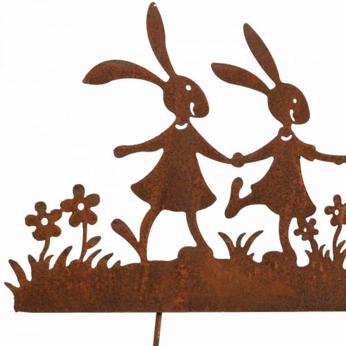 Floristik24 Garden stake rust Easter, flower stake rabbit metal W40cm