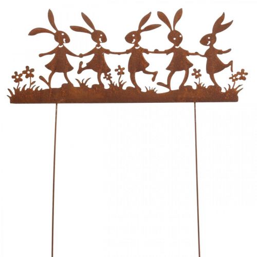 Floristik24 Garden stake rust Easter, flower stake rabbit metal W40cm