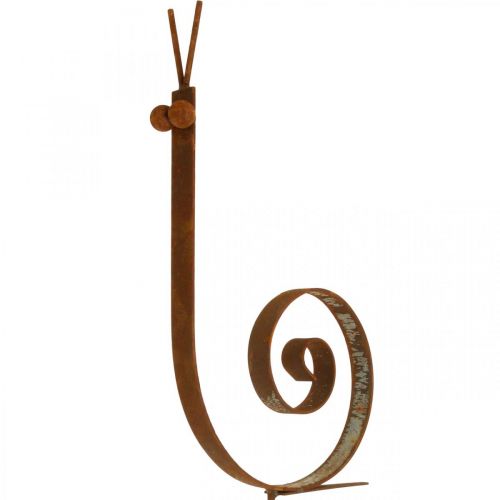 Product Garden stake snail large rust metal garden decoration H94cm