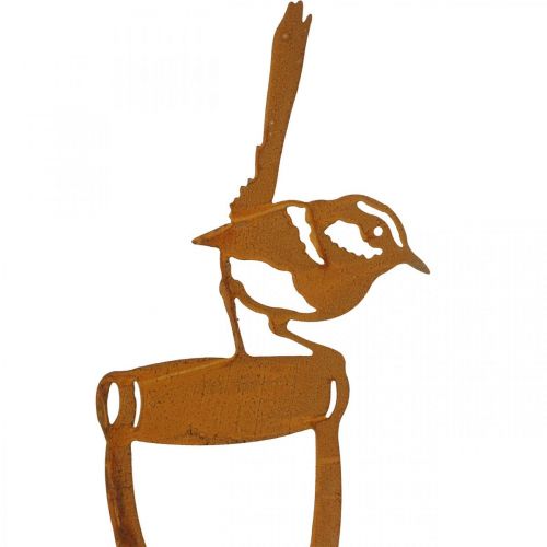 Product Patina garden stake bird on shovel handle H46.5cm