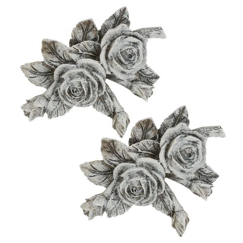 Rose for grave decorations Polyresin 10cm x 8cm 6pcs