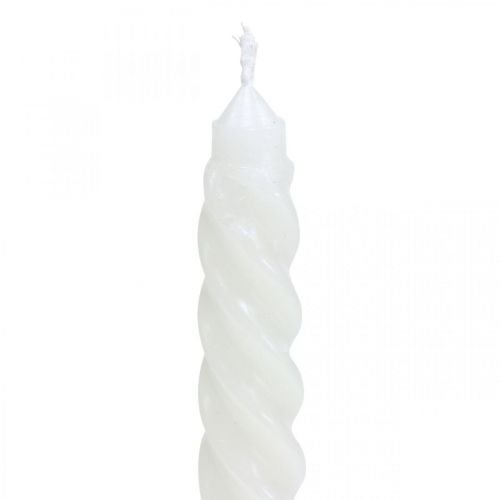 Product Twisted candles spiral candles cream Ø2.2cm H30cm 2pcs