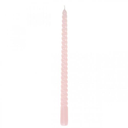 Floristik24 Twisted candles spiral candles pink Ø2.2cm H30cm 2pcs