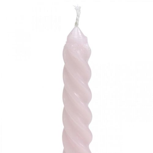 Twisted candles spiral candles pink Ø2.2cm H30cm 2pcs
