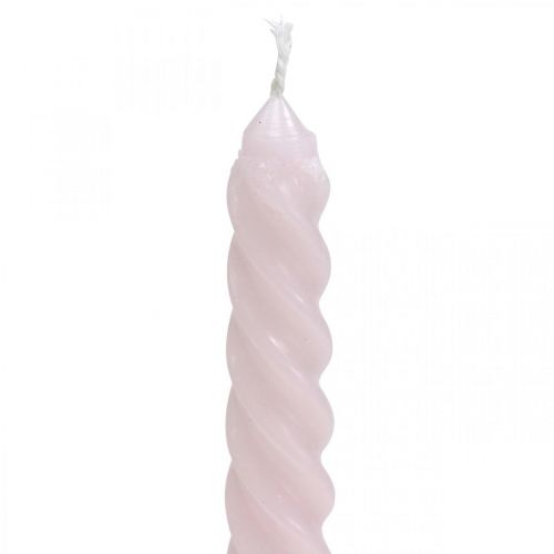 Product Twisted candles spiral candles pink Ø2.2cm H30cm 2pcs