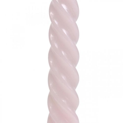 Floristik24 Twisted candles spiral candles pink Ø2.2cm H30cm 2pcs