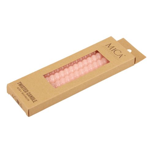 Product Twisted candles spiral candles light pink Ø1.4cm H18cm 4pcs