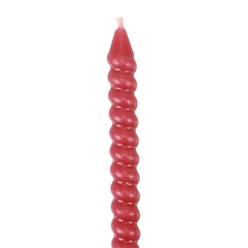 Product Twisted candles spiral candles pink Ø1.4cm H18cm 4pcs