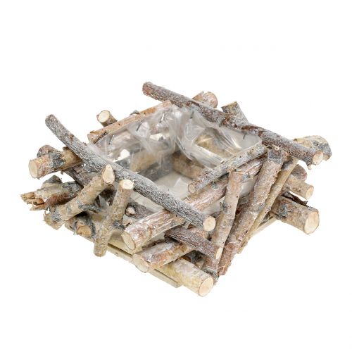 Floristik24 Birch branches white washed 23cm x 23cm H10cm
