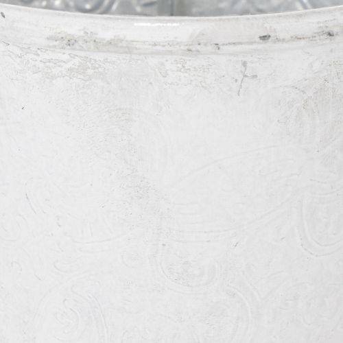 Product Ornamental planter, metal plant pot, white, Ø18.5cm, H18cm