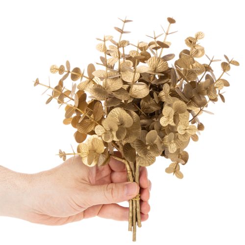 Artificial Eucalyptus Gold Decorative Spray for Table Decoration 24cm | Floristik24.co.uk