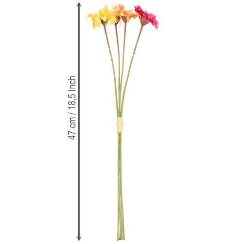 Product Artificial Gerbera Flower Bouquet for Fresh and Easy-Care Decoration 47cm 32pcs