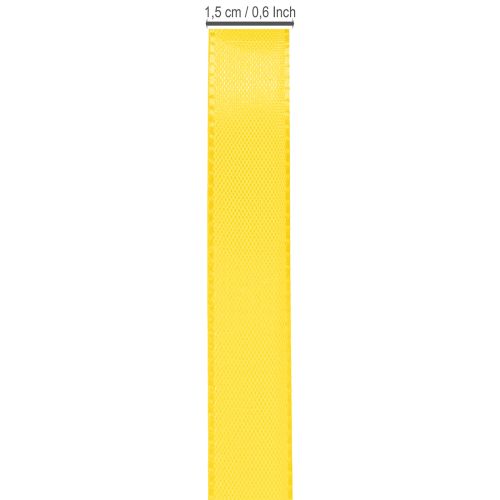 Product Gift and decorative ribbon, taffeta ribbon, 15mm x 50m, yellow