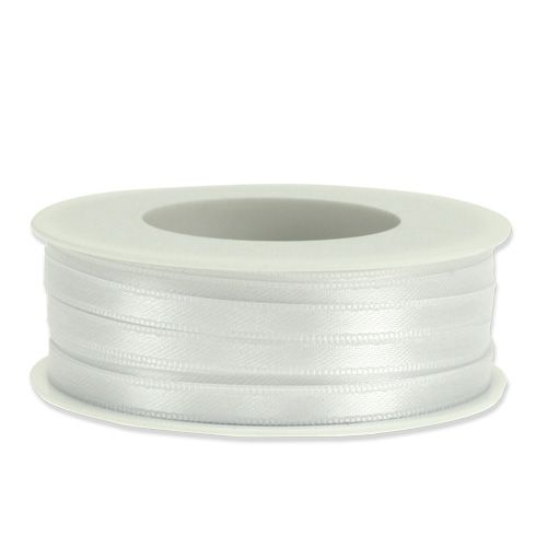 Product Gift ribbon decorative ribbon satin ribbon white 6mm 50m
