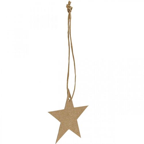 Product Gift tags Christmas brown star paper Ø5.5cm 100p