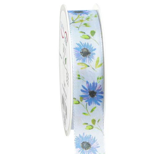 Floristik24 Gift Ribbon Cornflower Silk Ribbon Blue 25mm 18m