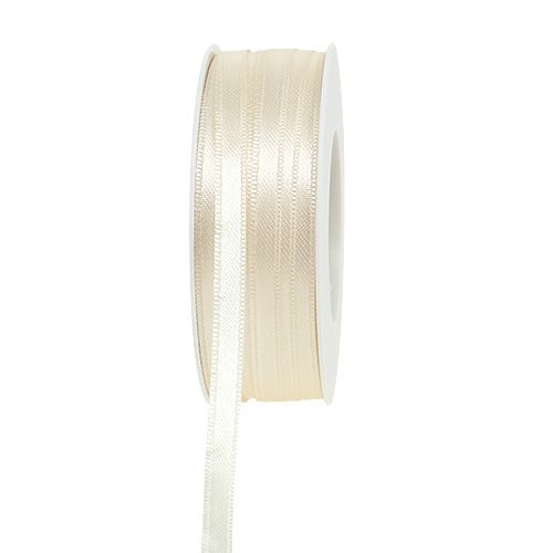 Floristik24 Gift ribbon cream decorative ribbon taffeta 6mm x 50m