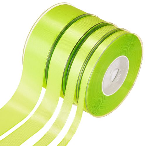 Gift ribbon decorative ribbon lime green 50m various sizes