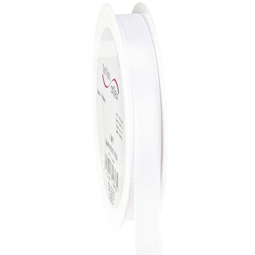 Floristik24 Gift ribbon decorative ribbon taffeta ribbon white 15mm 50m