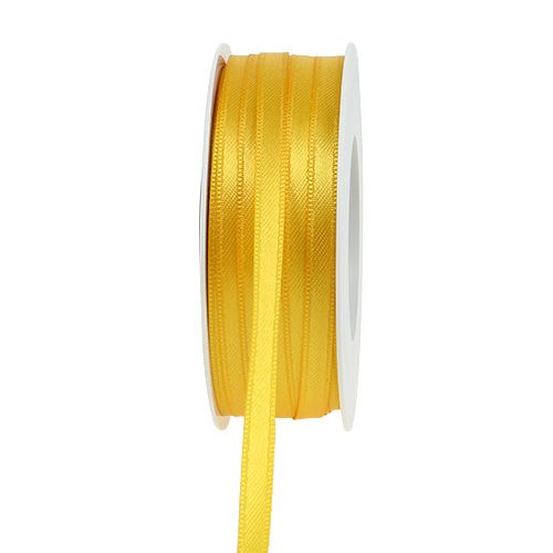 Narrow decorative ribbon taffeta ribbon gift ribbon yellow 6mm 50m