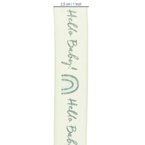 Product Gift ribbon Hello Baby decorative ribbon green 25mm 16m