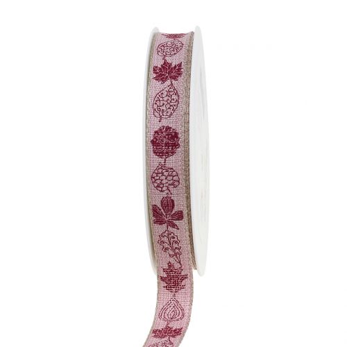 Floristik24 Gift ribbon for decoration Herbstmotiv Purple 15mm 20m
