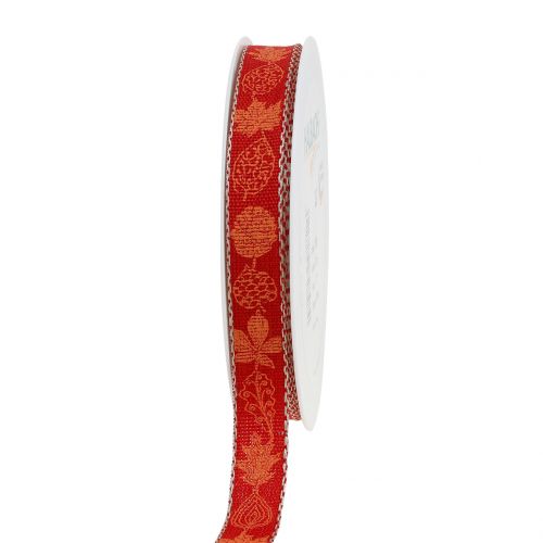 Floristik24 Gift ribbon for decoration Herbstmotiv Red 15mm 20m