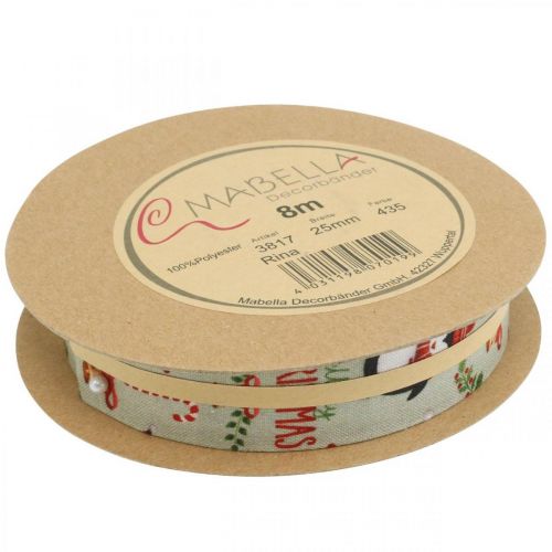 Floristik24 Gift ribbon Merry Christmas penguins Christmas ribbon 25mm 8m