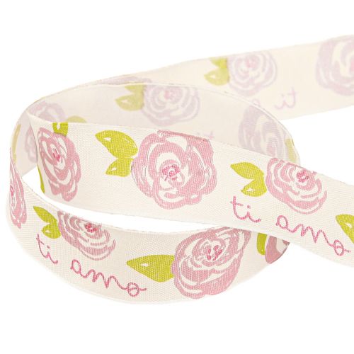Product Gift Ribbon Roses "Ti amo" Romantic Decorative Ribbon 25mm 20m