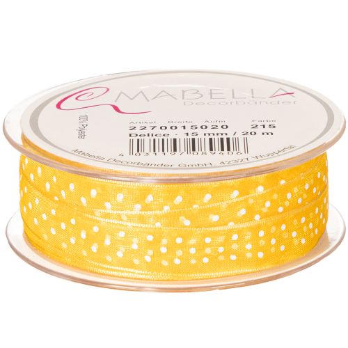Product Polka dot gift ribbon, perfect finishing touch for gift packages and gift boxes, 1.5cm wide, 20m long
