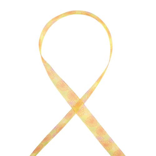 Product Gift ribbon flowers organza ribbon yellow orange 25mm 18m