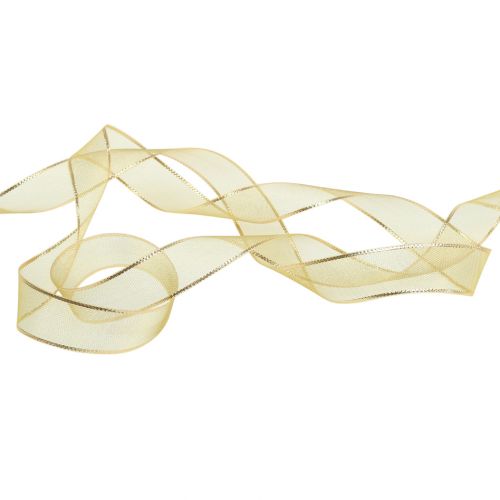 Product Gift Ribbon Gold Ringeleffekt 25mm 25m
