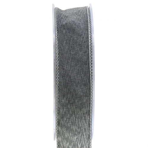 Floristik24 Gift ribbon gray matt 25mm 20m