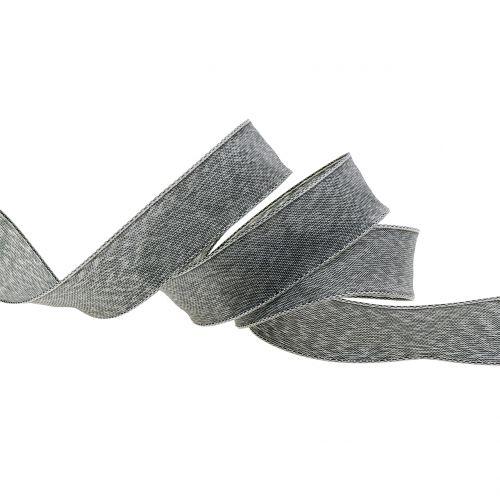 Floristik24 Gift ribbon gray matt 25mm 20m