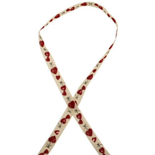 Product Gift ribbon hearts decorative cotton ribbon 15mm 20m