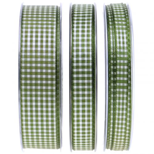 Floristik24 Gift ribbon diam green 8mm - 25mm 20m