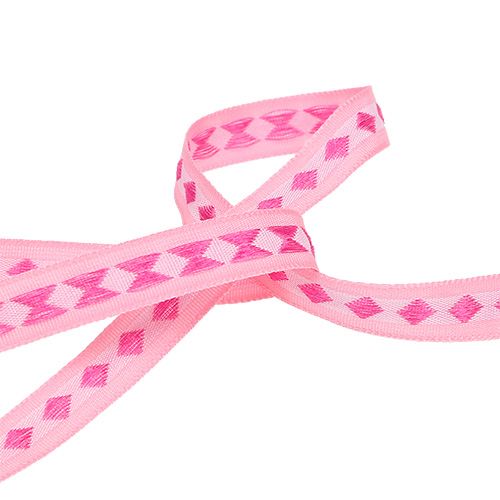 Product Gift ribbon pink with pattern 10mm 20m