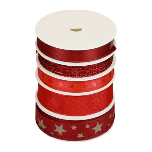 Gift ribbon bow ribbons red sorted 2.5×300cm 5pcs