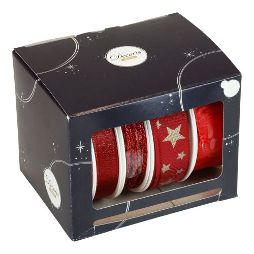 Product Gift ribbon bow ribbons red sorted 2.5×300cm 5pcs